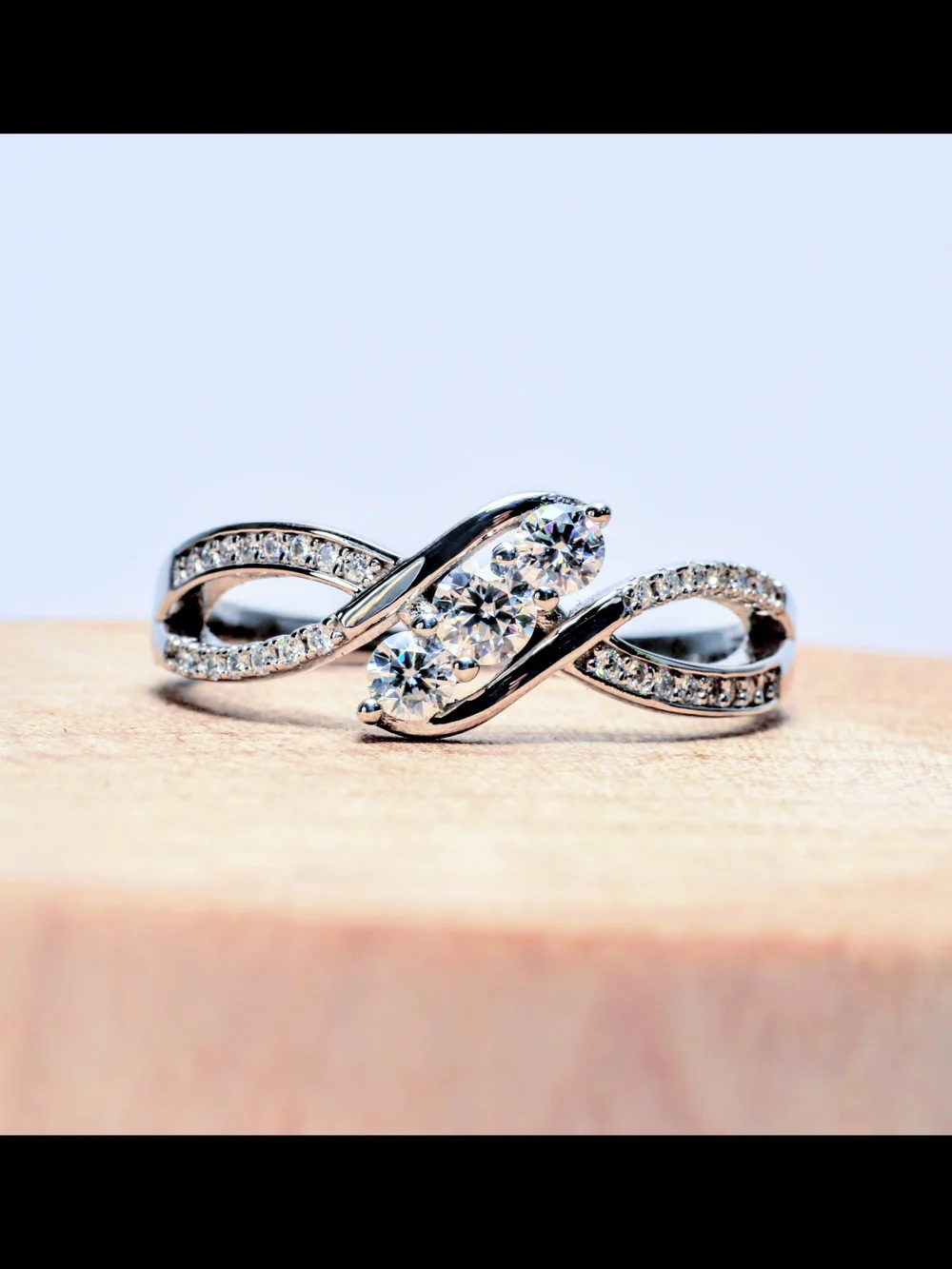 Size 9 Sterling Silver Moissanite Engagement Ring New